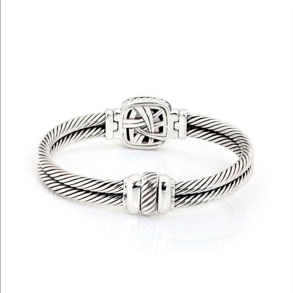 David YURMAN CHIC DOUBLE BAN STERLING BRACELET. - Picture 3 of 8